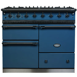 Lacanche Macon LG1053GE Dual Fuel Range Cooker, Prussian Blue / Chrome Trim